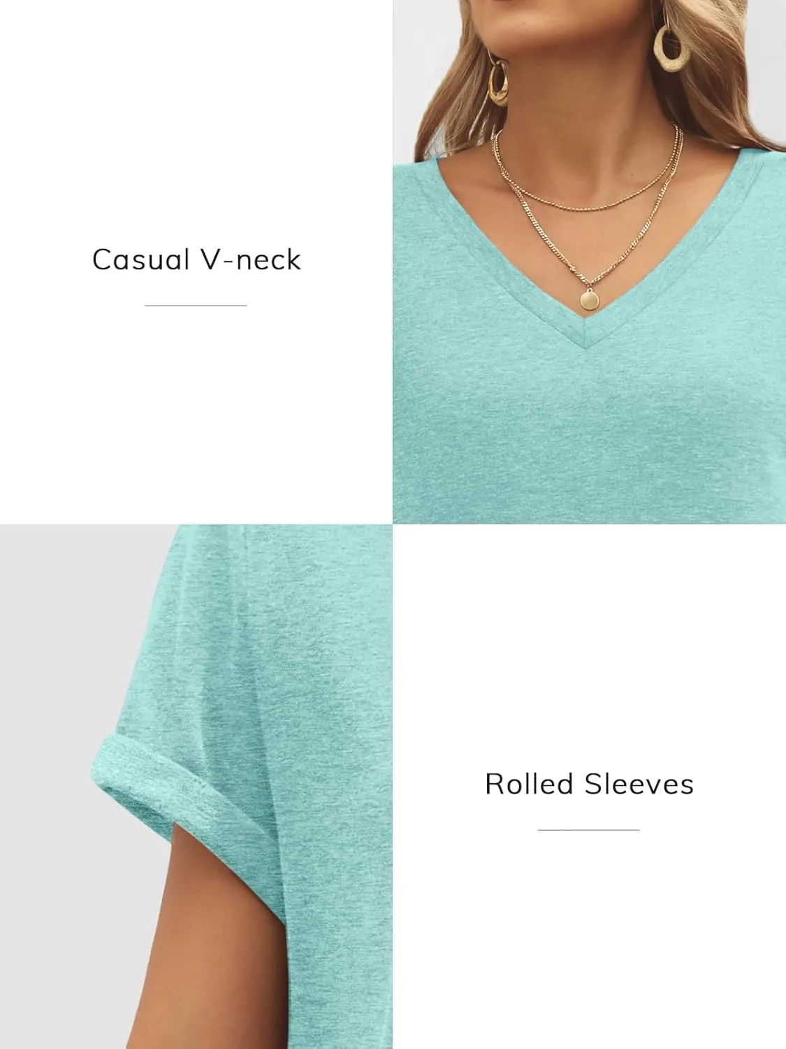 ATHMILE T Shirts Short Sleeve V Neck Tees for Women Fashion Tops Trendy Lightweight Casual Summer Outfits Clothes 2025 Beach