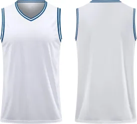 Blank Men's Basketball Jersey Cuff Stripes Team Athletic Scrimmage Uniform Mesh Sport Shirt S-3XL