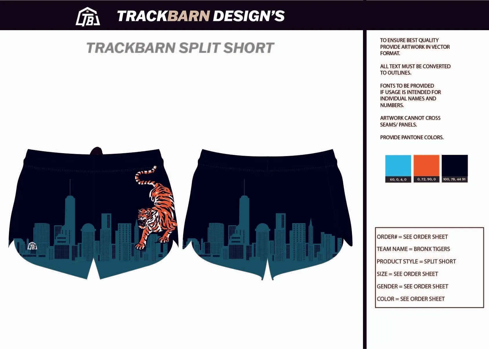 Bronx-Tigers- Youth Split Track Short