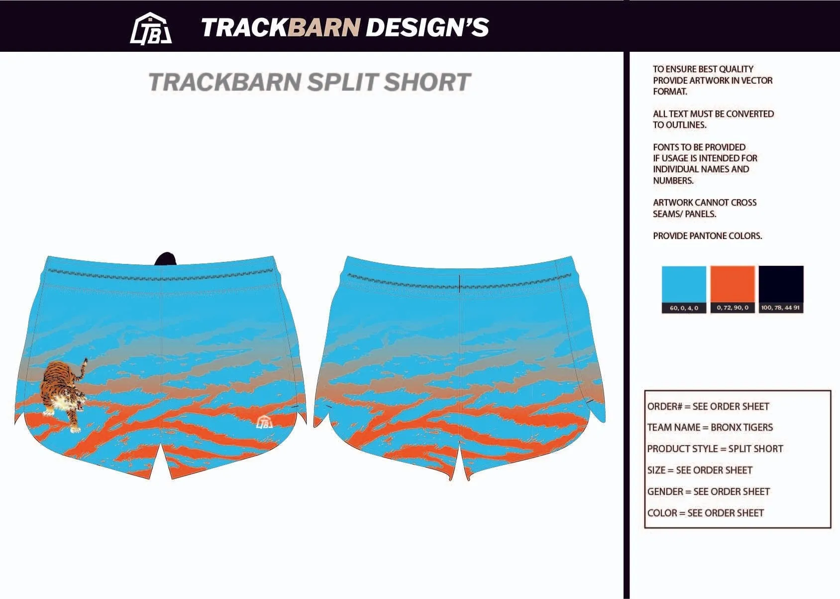 Bronx-Tigers- Youth Split Track Short