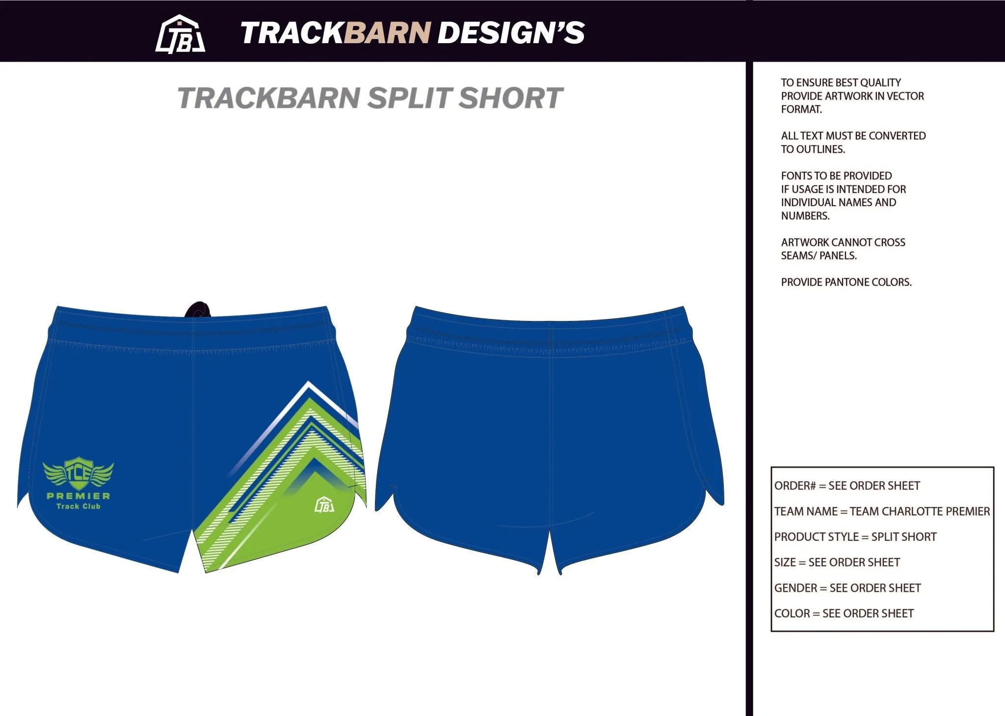 Charlotte-Premier- Youth Split Track Short