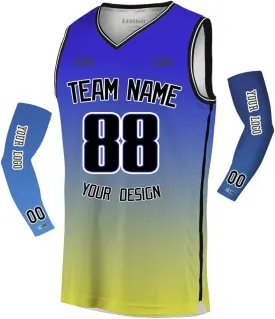 Custom Gradient Basketball Jersey Design Any Team Name Logo,Personalized Sport Jerseys for Men/Women/Youth