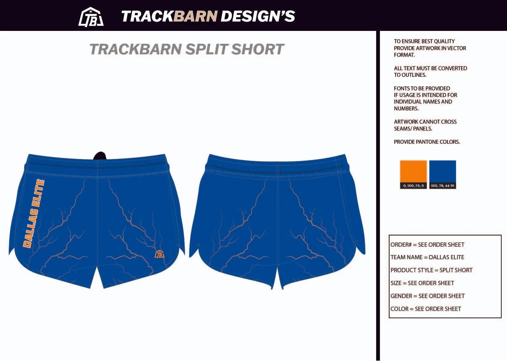 Dallas-Elite- Youth Split Track Short