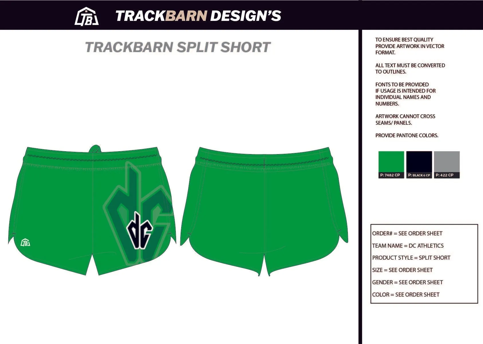 DC-Athletics- Youth Split Track Short
