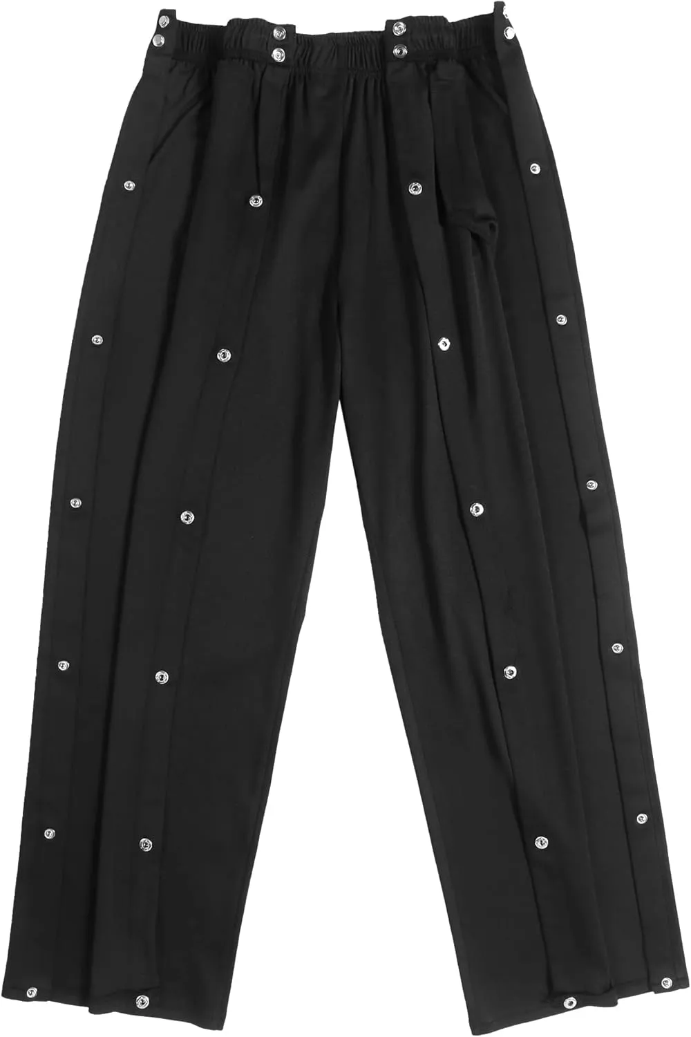 Deyeek Men's Tear Away Basketball Pants High Split Snap Button Casual Post-Surgery Sweatpants with Pockets