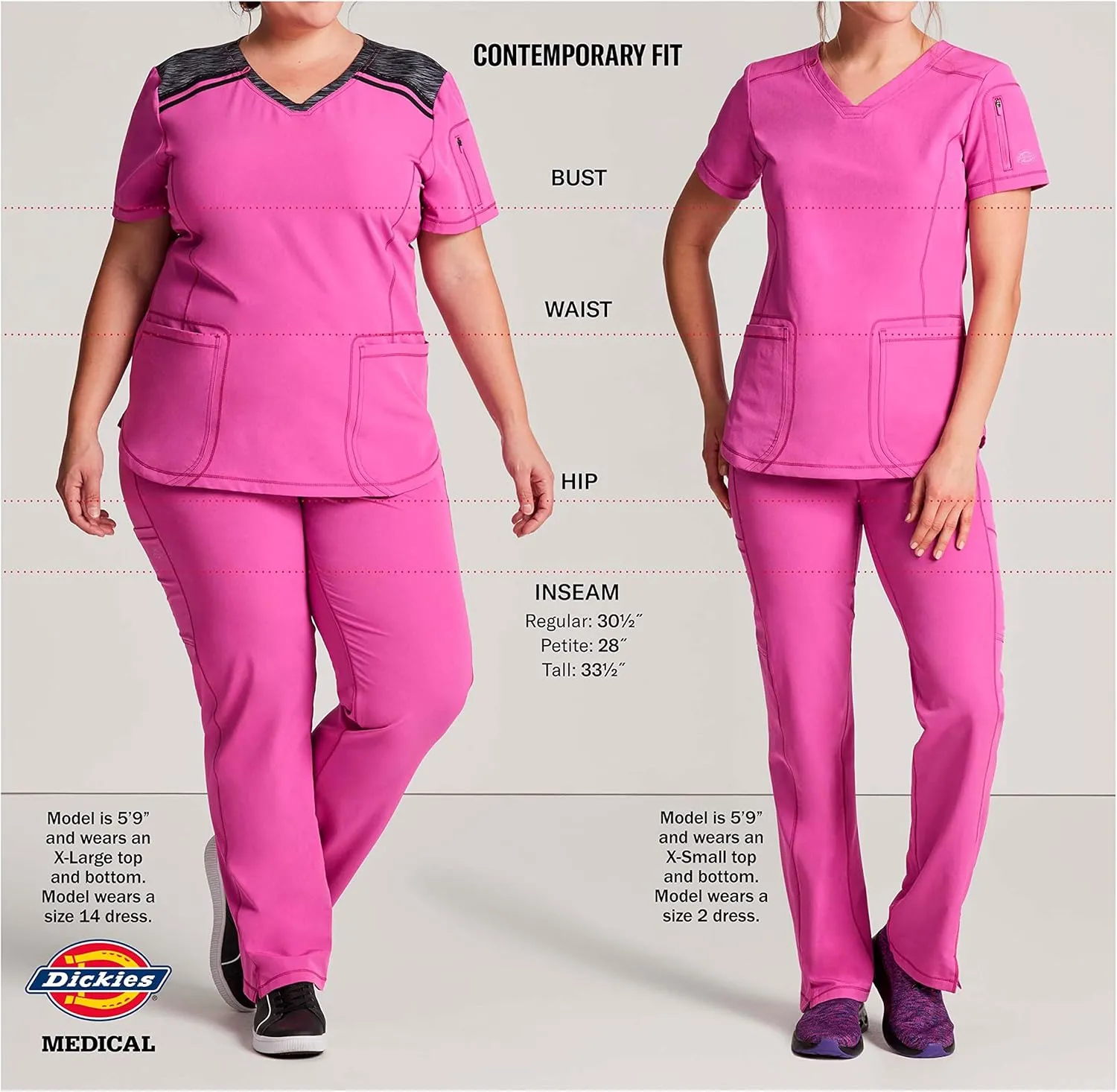 Dickies Dynamix Women Scrubs Pant Natural Rise Tapered Leg Mlange Jogger DK186