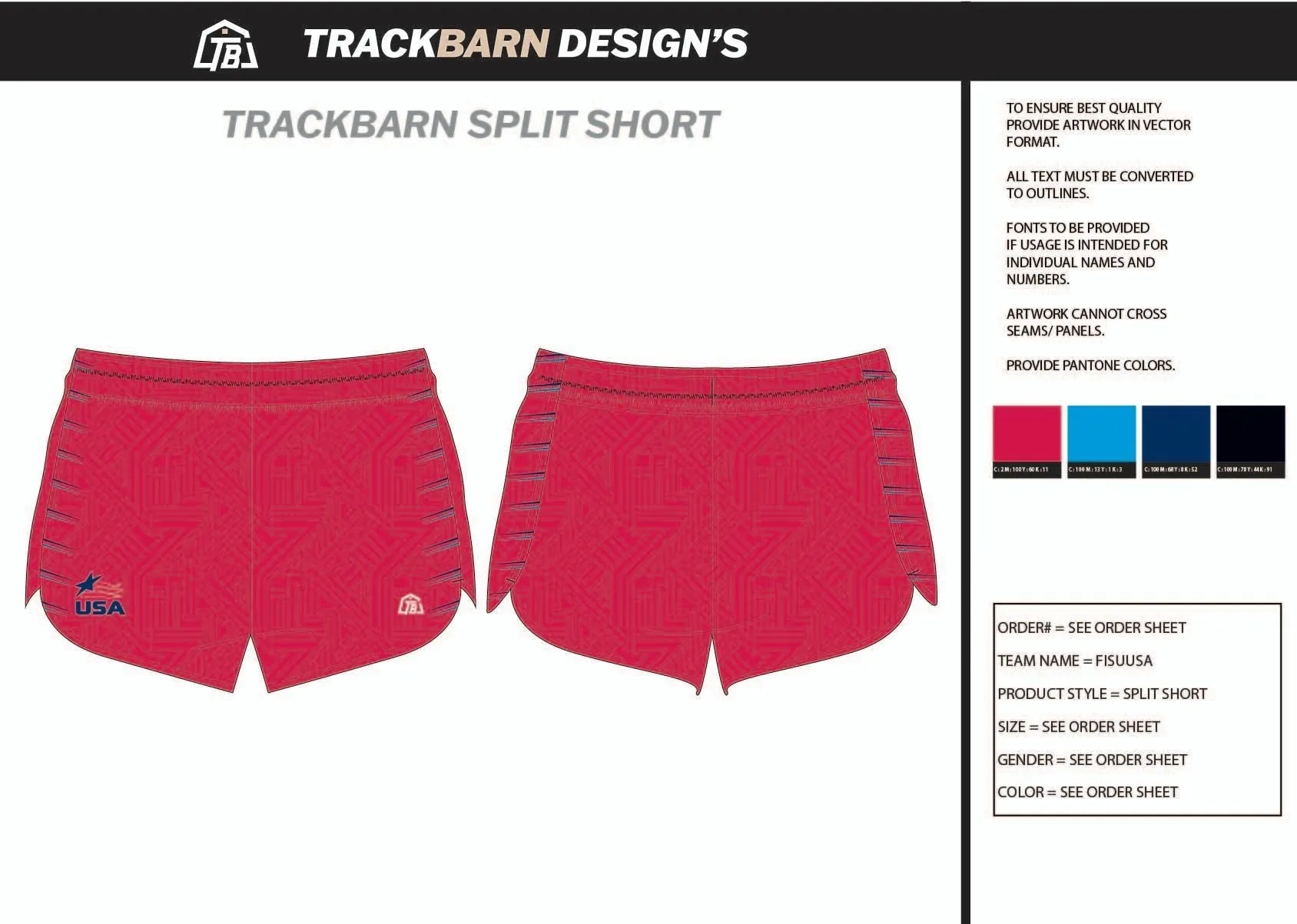 FISU-USA- Youth Split Track Short