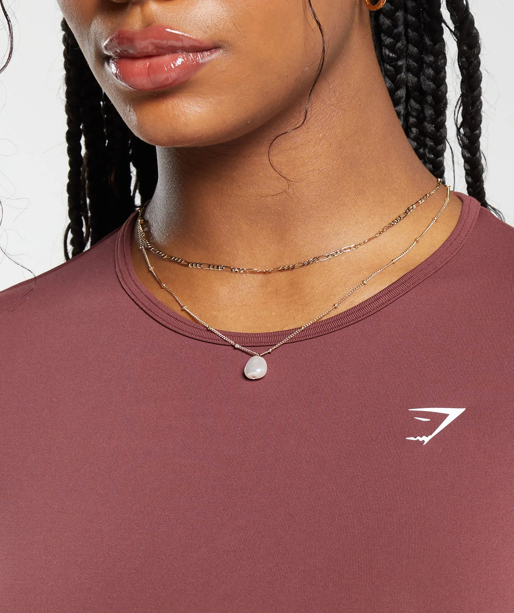Gymshark Everyday Seamless Long Sleeve Crop Top - Burgundy Brown