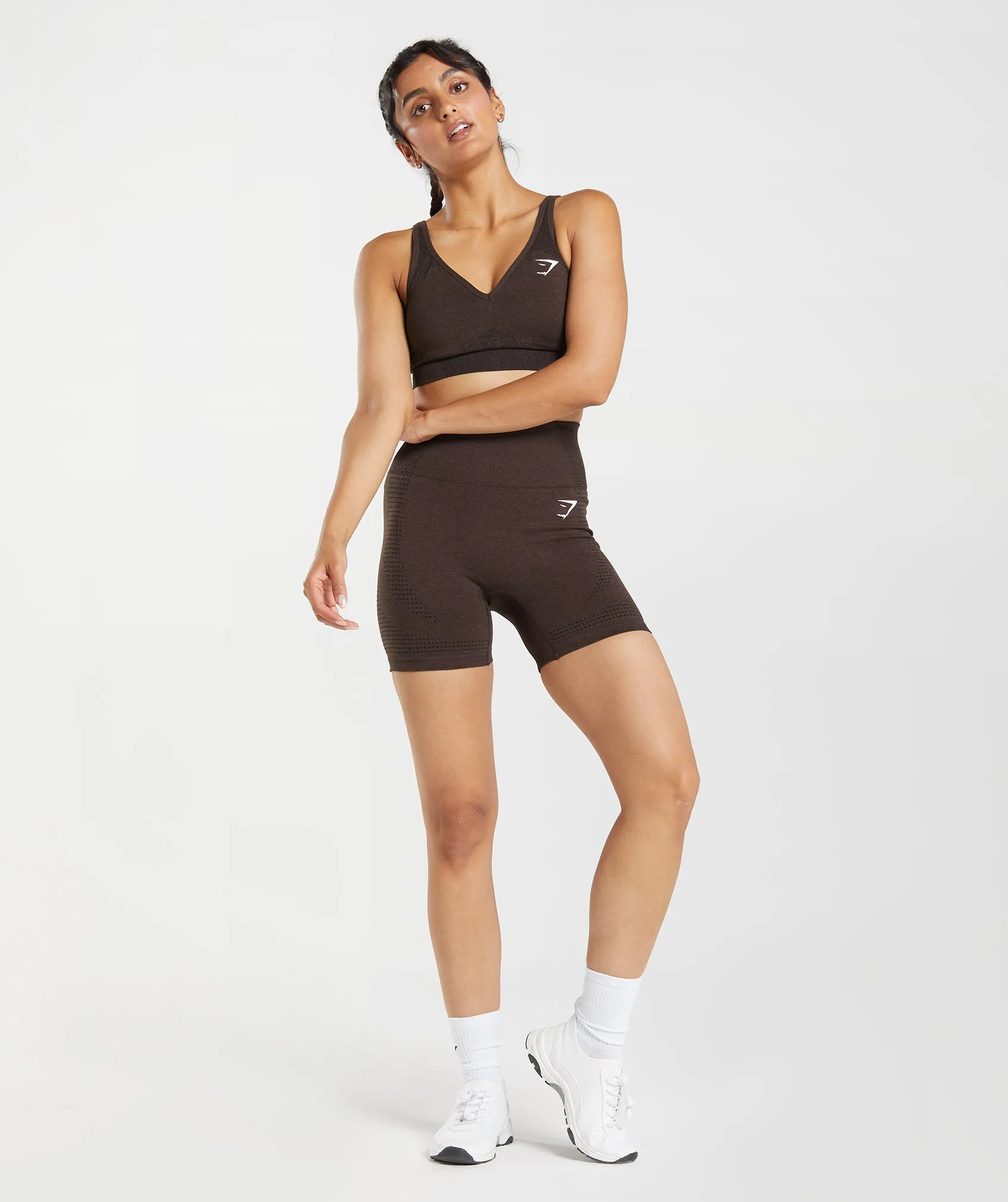 Gymshark Vital Seamless 2.0 Shorts - Cherry Brown Marl