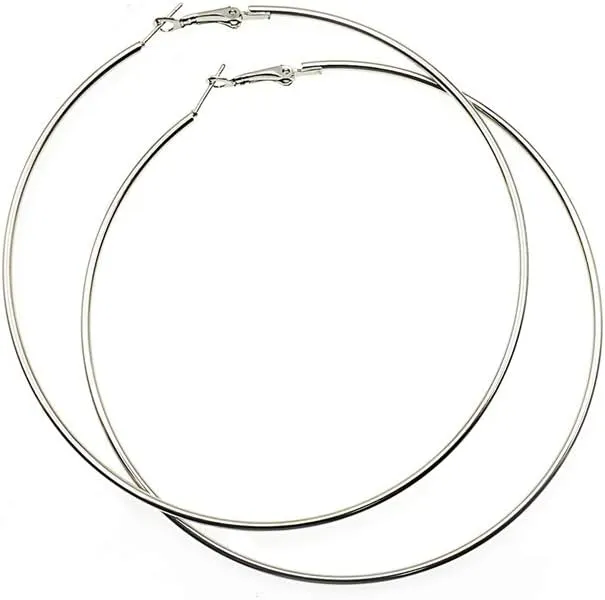 Hypoallergenic Extra Large Basketball Hoop Earrings for Women Men - Big Thin Hoop Earrings