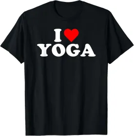 I heart Yoga Red Heart Fitness Theme Cute Sport T-Shirt