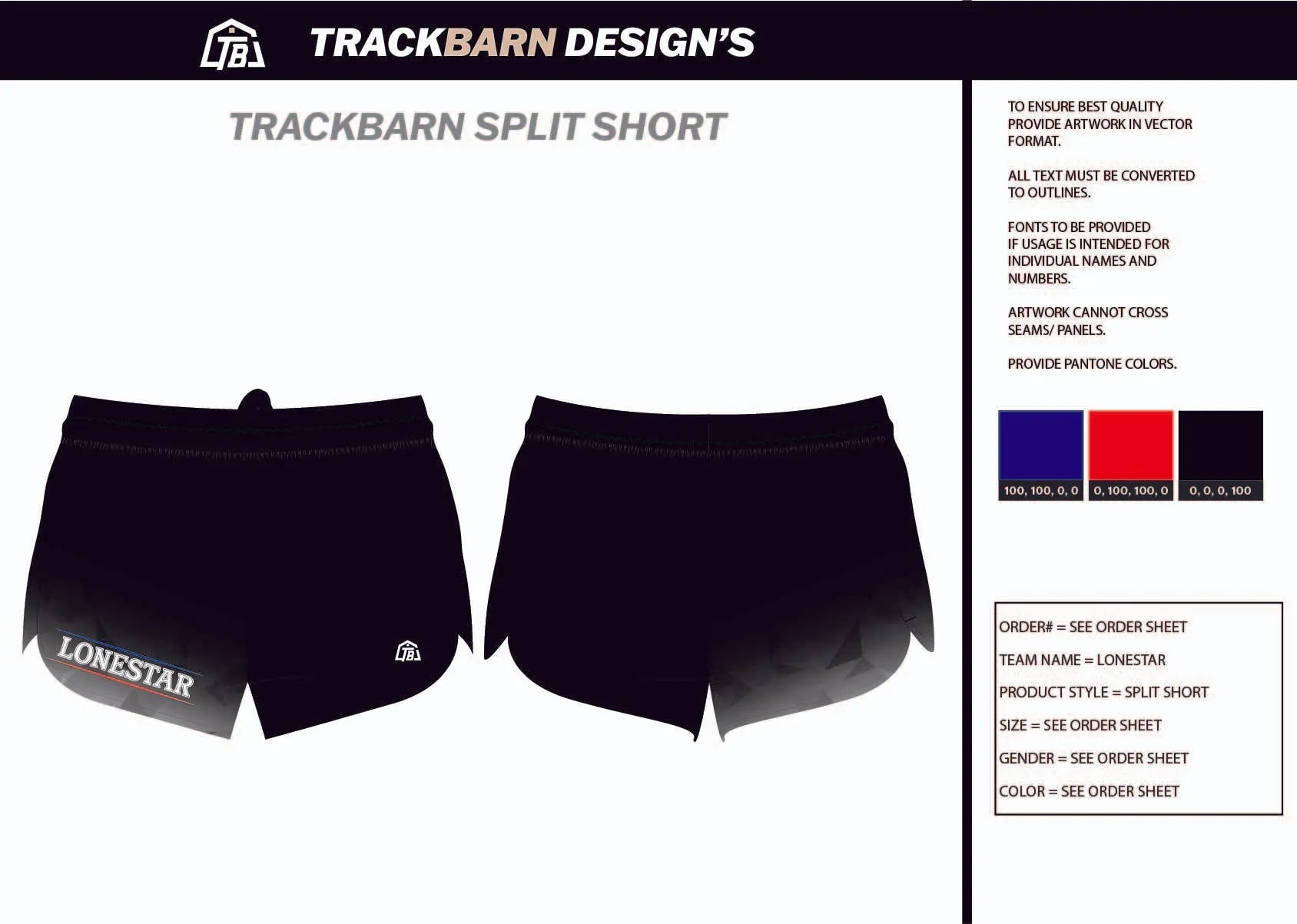 Lonestar-PV- Youth Split Track Short