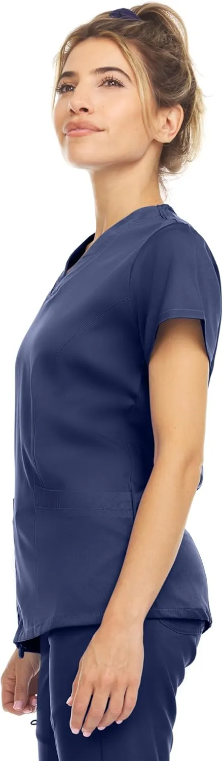 MediChic Scrub Sets for Women  8-Pocket V-Neck Jogger Scrubs, Anti-Wrinkle, Stretch Medical Nursing Uniforms
