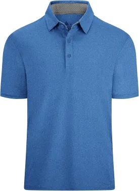 Men's Polo Shirts Short Sleeve Moisture Wicking Performance Golf Shirts Collared Lightweight Casual T-Shirt Athletic