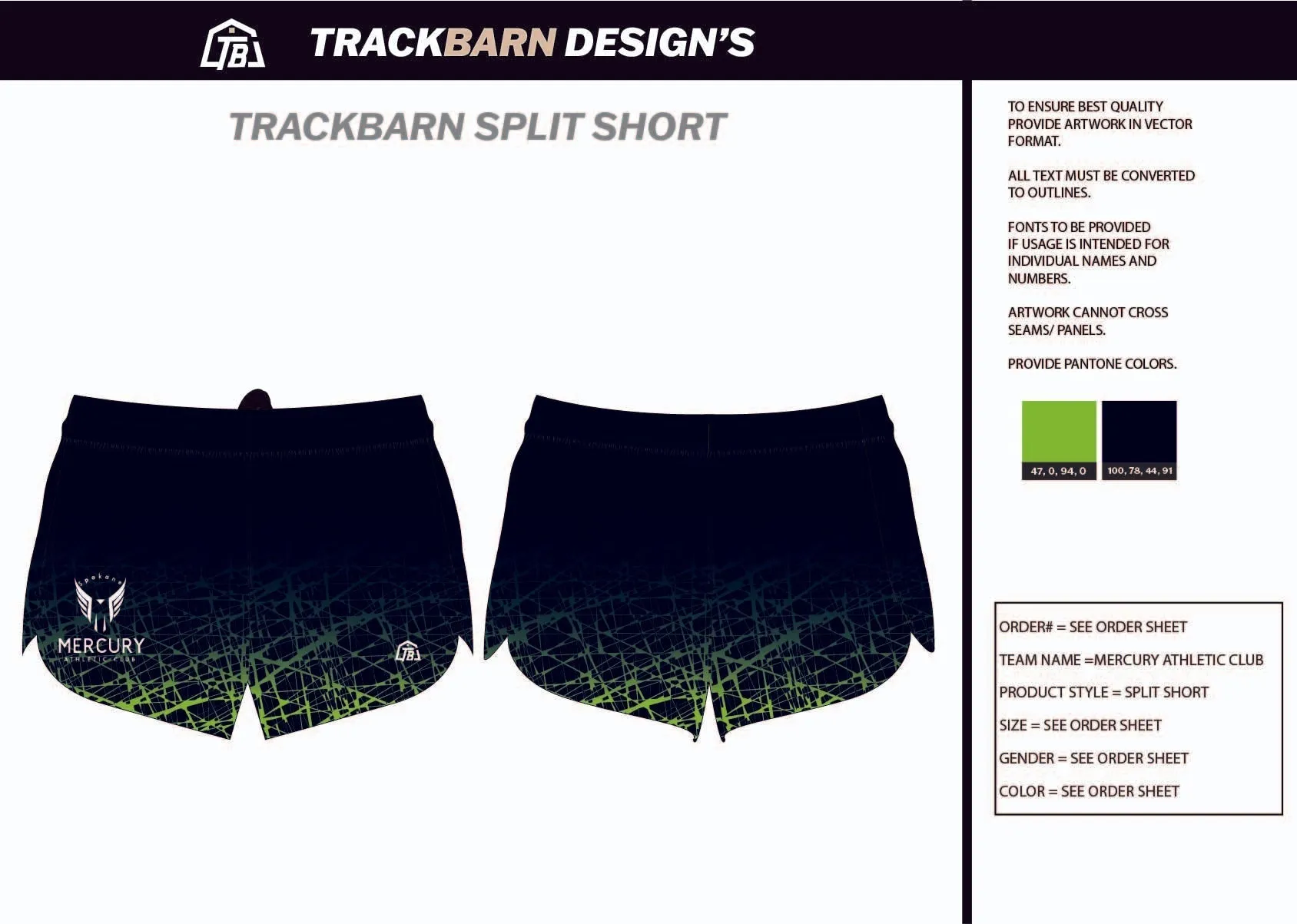 Mercury-Athletic-Club Youth Split Track Short