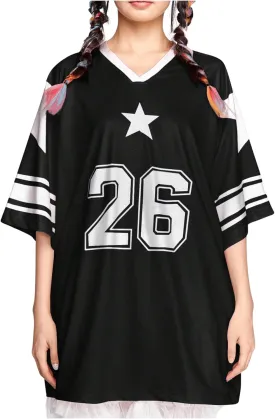 SOLY HUX Women's Jersey Shirts Y2K Graphic Tees Streetwear Cute Football Jerseys Oversized T-Shirt Tops