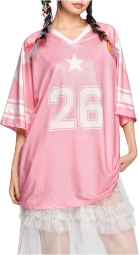 SOLY HUX Women's Jersey Shirts Y2K Graphic Tees Streetwear Cute Football Jerseys Oversized T-Shirt Tops