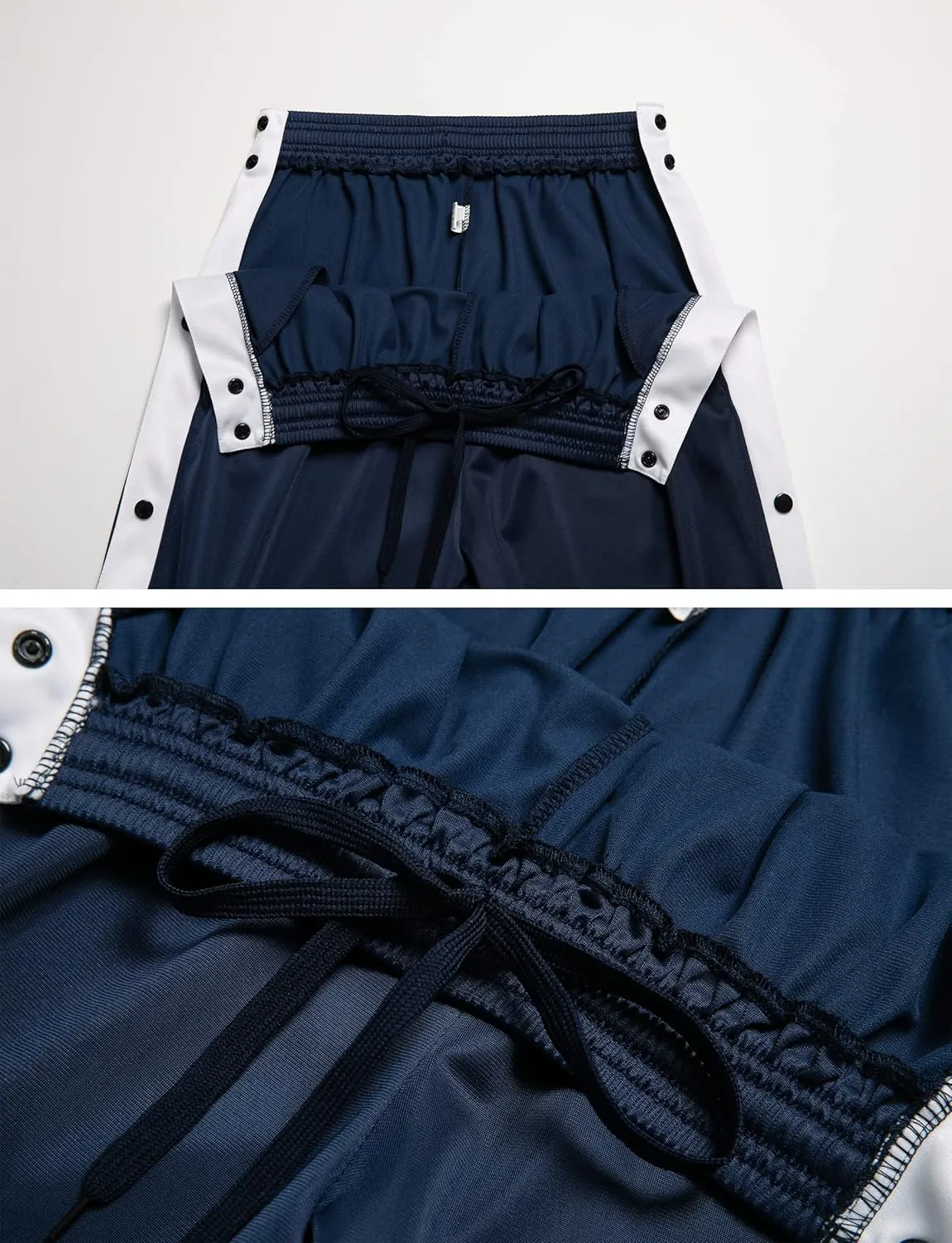 THWEI Mens Tear Away Basketball Pants Casual High Split Snap Button Post Surgery Sweatpants