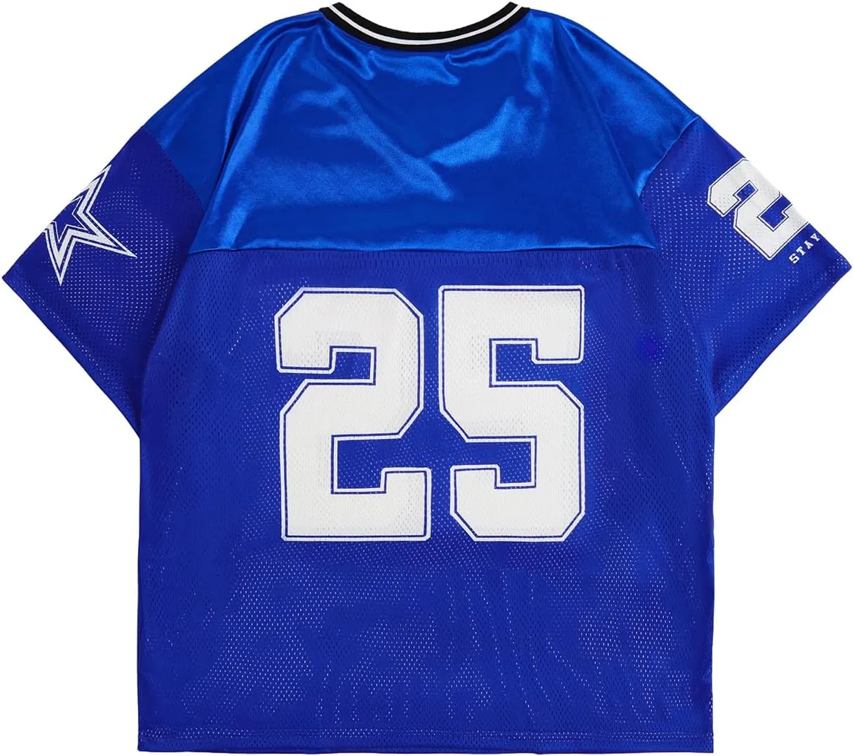 Verdusa Women's Jersey Shirts Graphic Tees Oversized Streetwear Letter Print T Shirt V Neck Tee Top