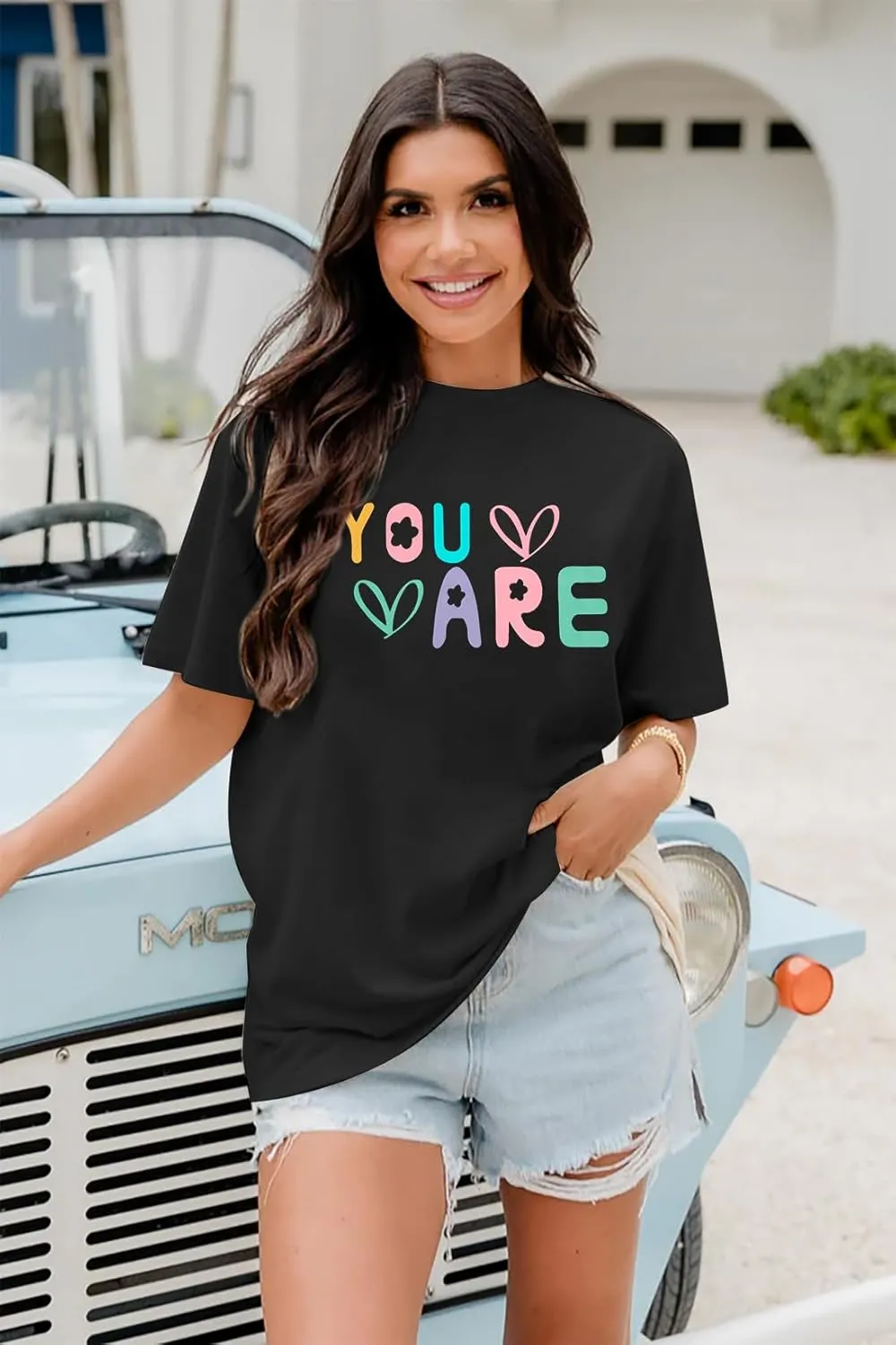 VILOVE You are Inspiration T Shirt Women Oversized Christian Shirts Positive Affirmation Tee Casual Blessed Saying Tops