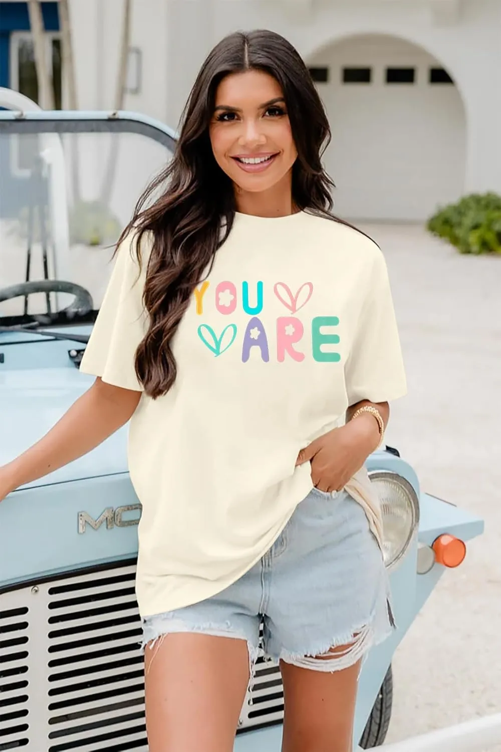 VILOVE You are Inspiration T Shirt Women Oversized Christian Shirts Positive Affirmation Tee Casual Blessed Saying Tops