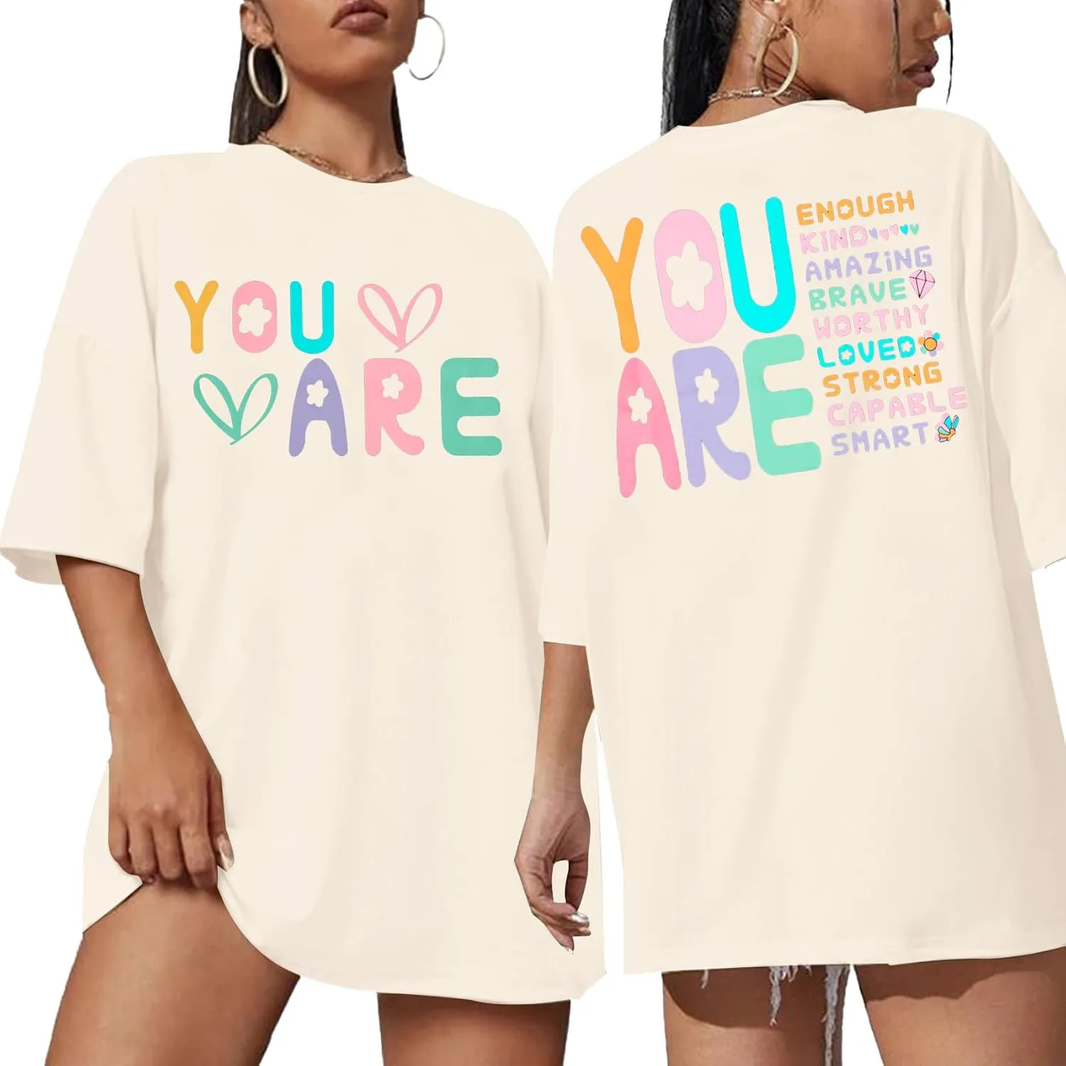 VILOVE You are Inspiration T Shirt Women Oversized Christian Shirts Positive Affirmation Tee Casual Blessed Saying Tops