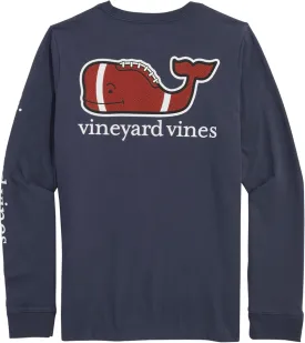 vineyard vines Boys' Long-Sleeve Football Whale Pocket Tee