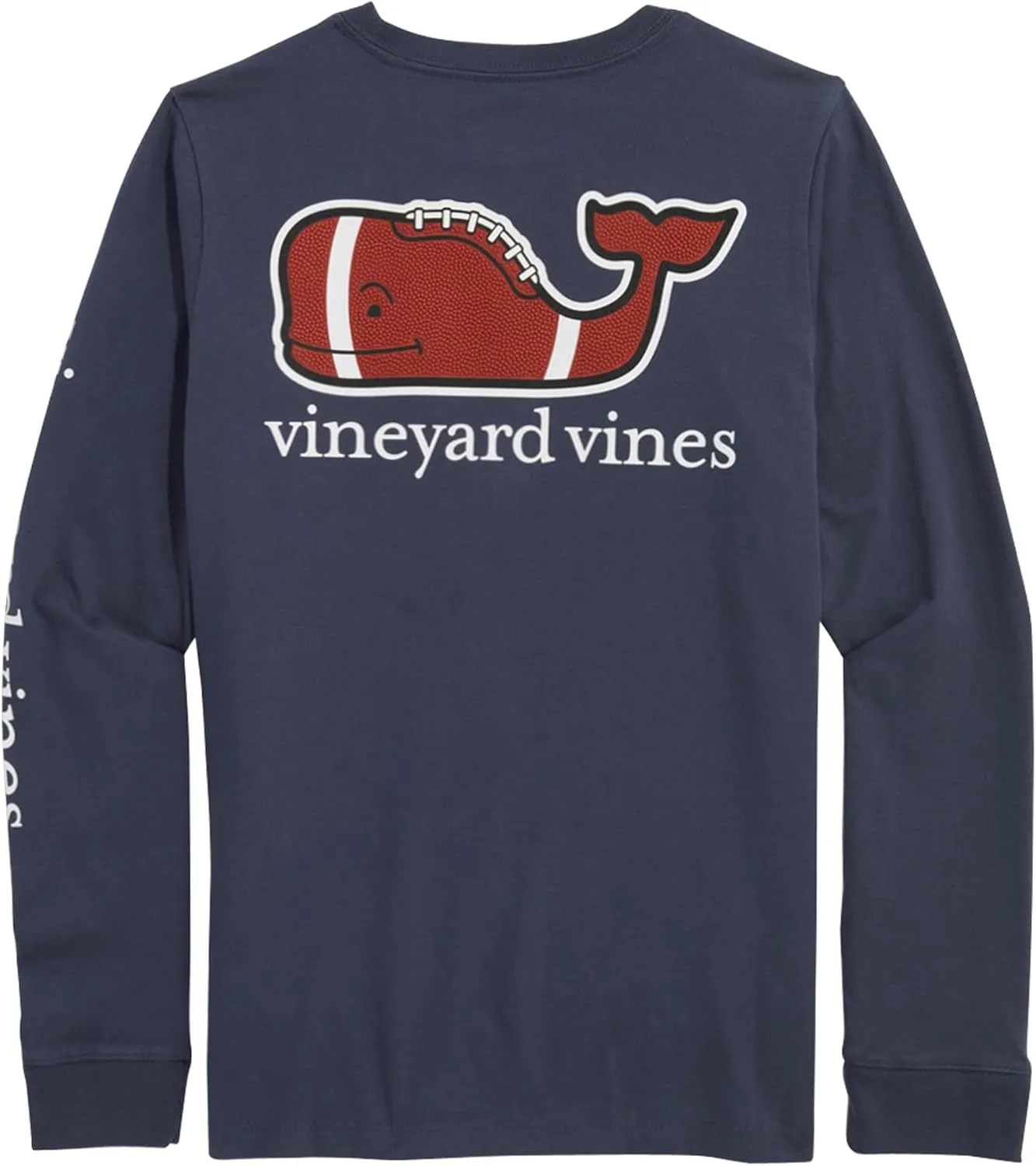 vineyard vines Boys' Long-Sleeve Football Whale Pocket Tee