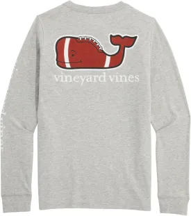 vineyard vines Boys' Long-Sleeve Football Whale Pocket Tee