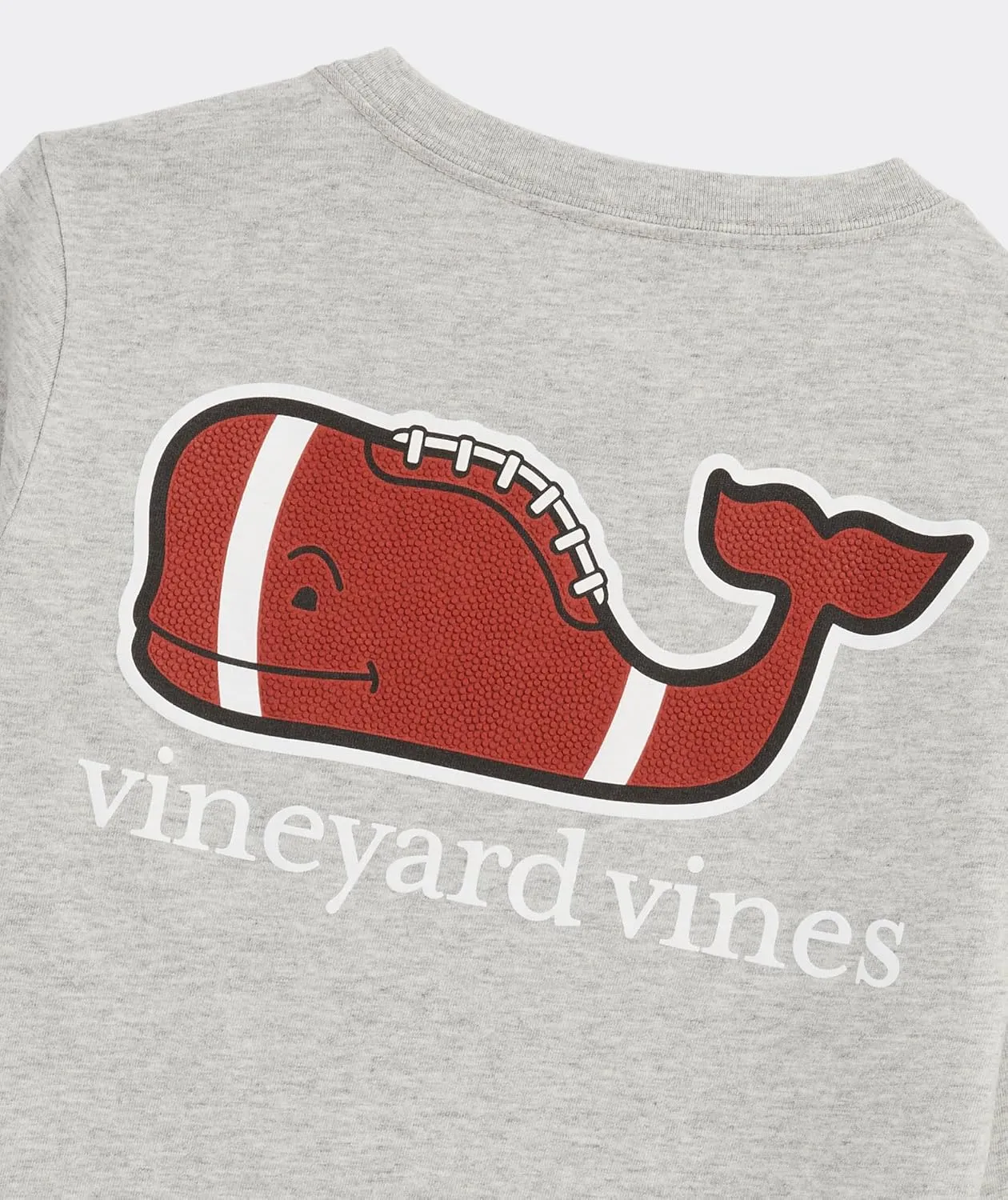 vineyard vines Boys' Long-Sleeve Football Whale Pocket Tee