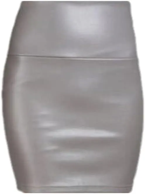 Women's Mini Artificial Leather Solid Color Pencil Skirt High Waist PU Skirt Slim Short Skirt