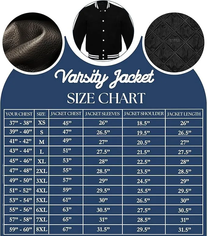 Zaine Enterprises Varsity Lettermen Baseball Bomber Multiy Wool & Genuine Leather Basketball Jackets For Men's