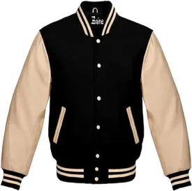 Zaine Enterprises Varsity Lettermen Baseball Bomber Multiy Wool & Genuine Leather Basketball Jackets For Men's