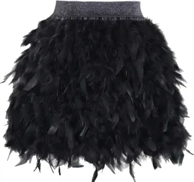 ZAKIA Women's Skirt Real Natural Feather Feather Skirt Casual