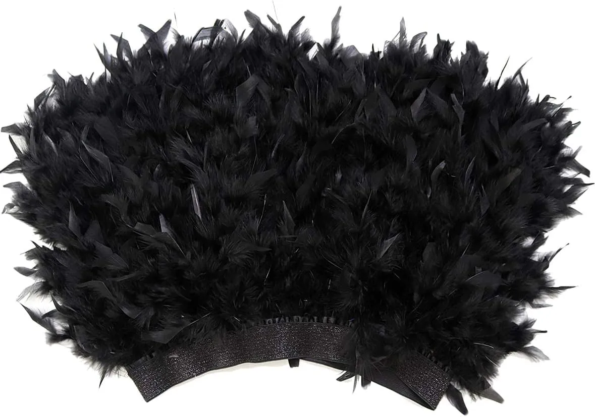 ZAKIA Women's Skirt Real Natural Feather Feather Skirt Casual