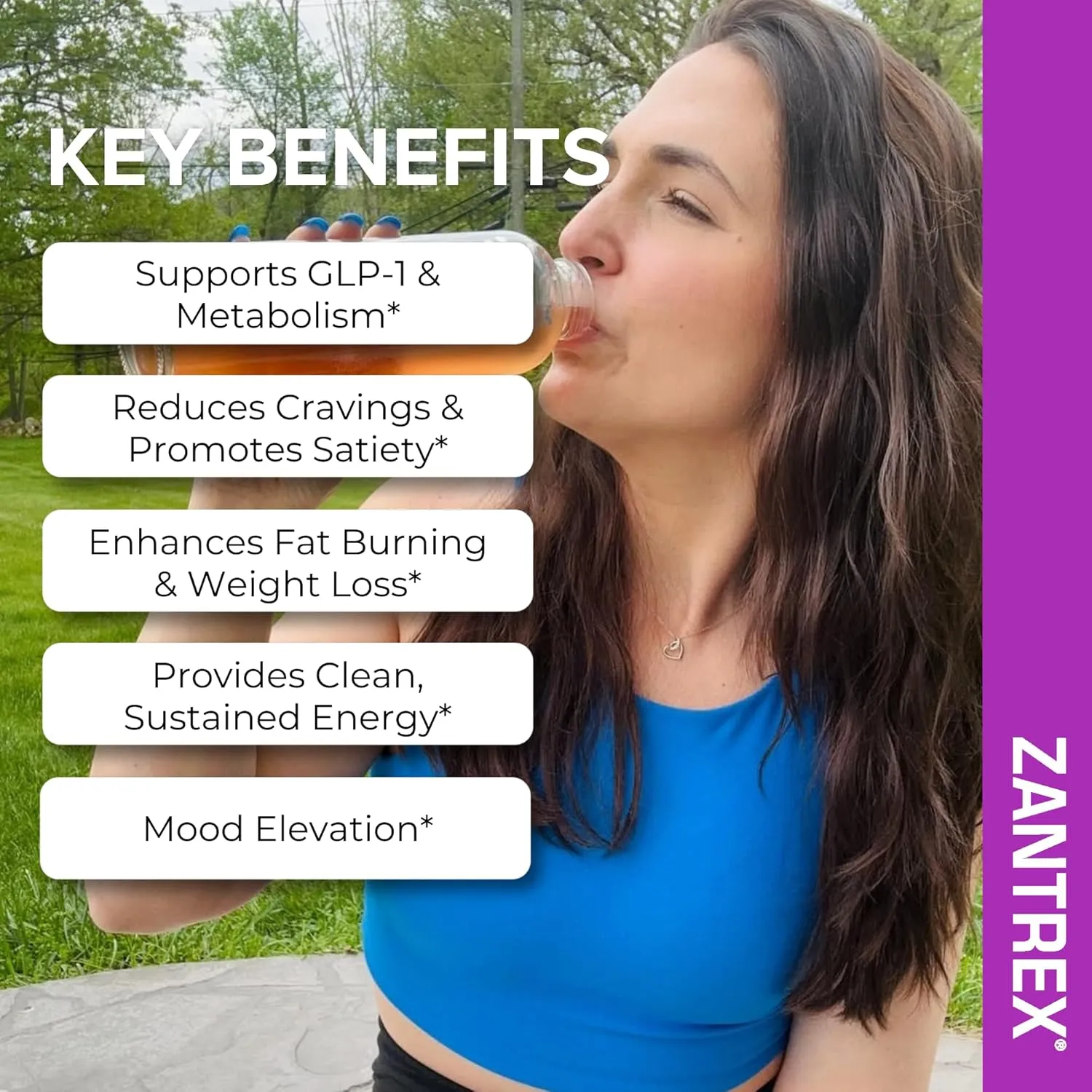Zantrex SkinnyStix Energy Powder  Lose Weight, GLP-1, Appetite Suppressant, Boost Mood  10 Calories  Yerba Mate, Coffee Bean  30 Stix, Berry